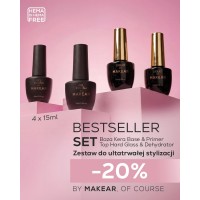 Makear Bestseller Set Big:Kera Base 15ml&Top Hard Glass 15ml&Dehydrator 15ml&Primer Bezkwasowy 15ml