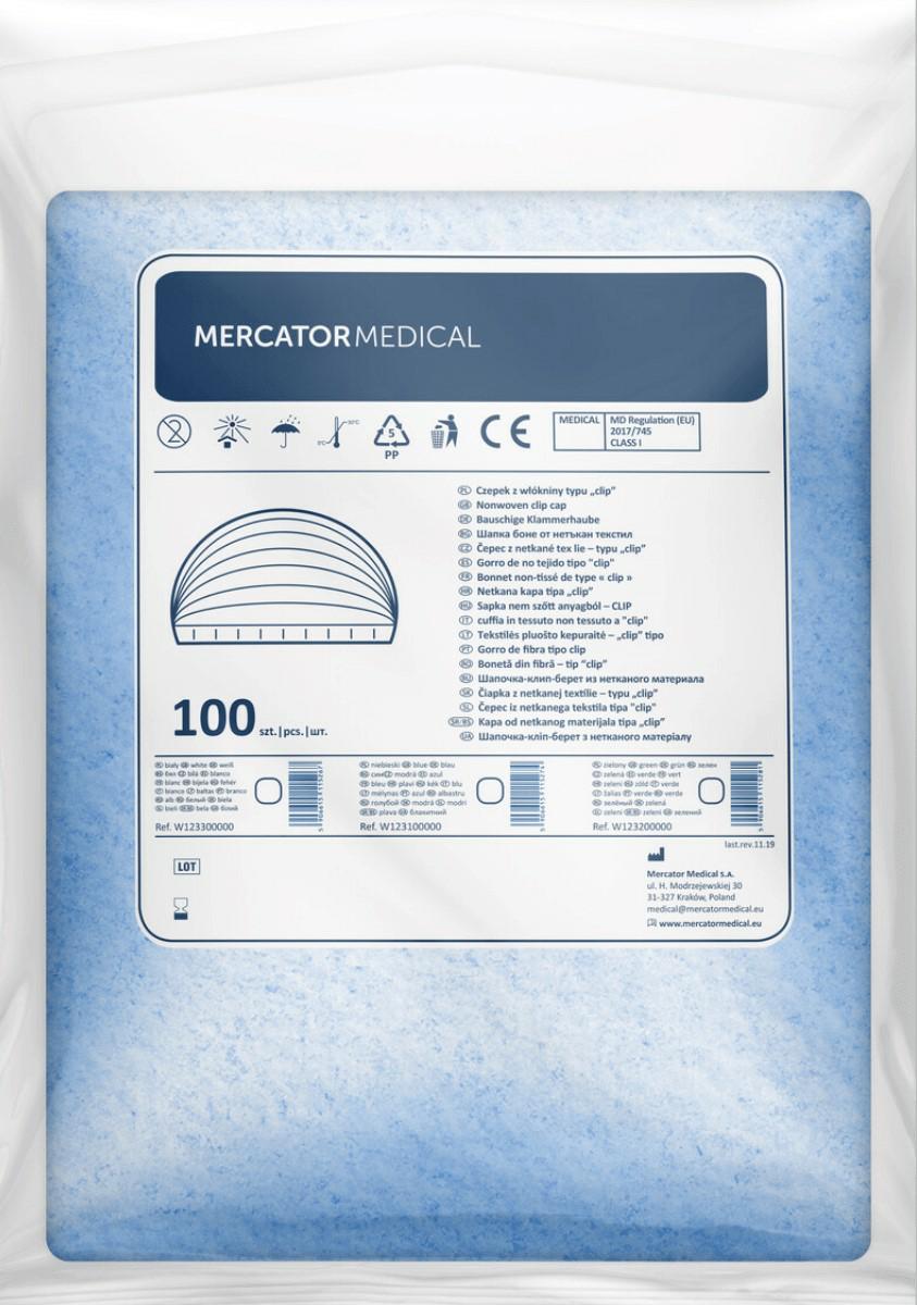 Czepek-z-wlokniny-typu-CLIP-bialy-100szt.-Mercator a-50039